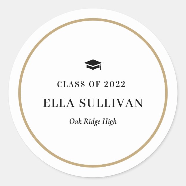 Farbaufkleber für Abschluss in Trendgalerie Runder Aufkleber (Vorderseite)