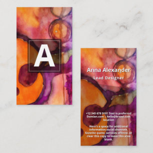 Farbaufsteigende abstrakte Aquarellmalerei Visitenkarte