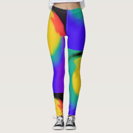 Farbball abstrakter Kunstgelb-grüner Indianerzwerg Leggings