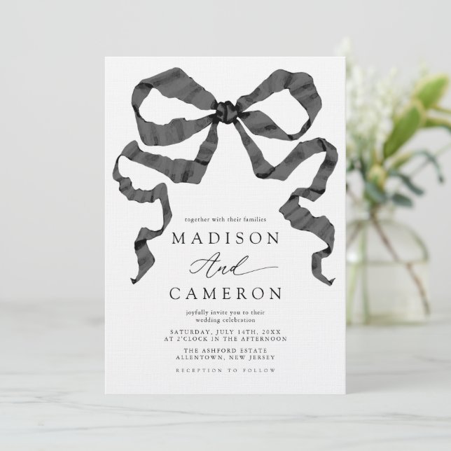 Farbbandleiste Schwarz und Weiß eingestellt Einladung (Stehend Vorderseite)