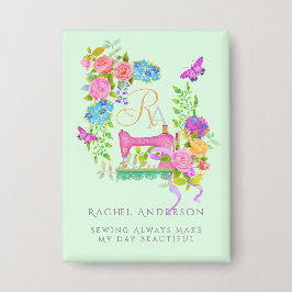 Farbbandmonogramm Button