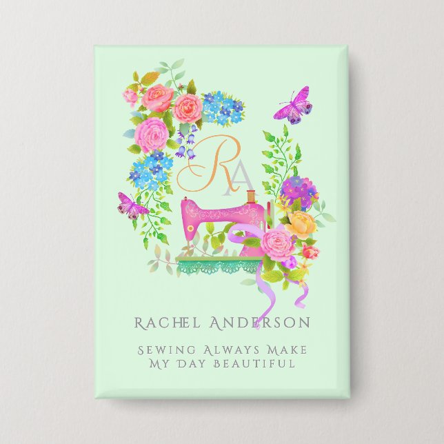 Farbbandmonogramm Button (Vorderseite)