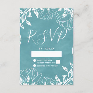 Farbbearbeitbare Blumenwasser-Hochzeit RSVP