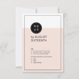 Farbbearbeitbare minimalistische moderne Hochzeit RSVP Karte