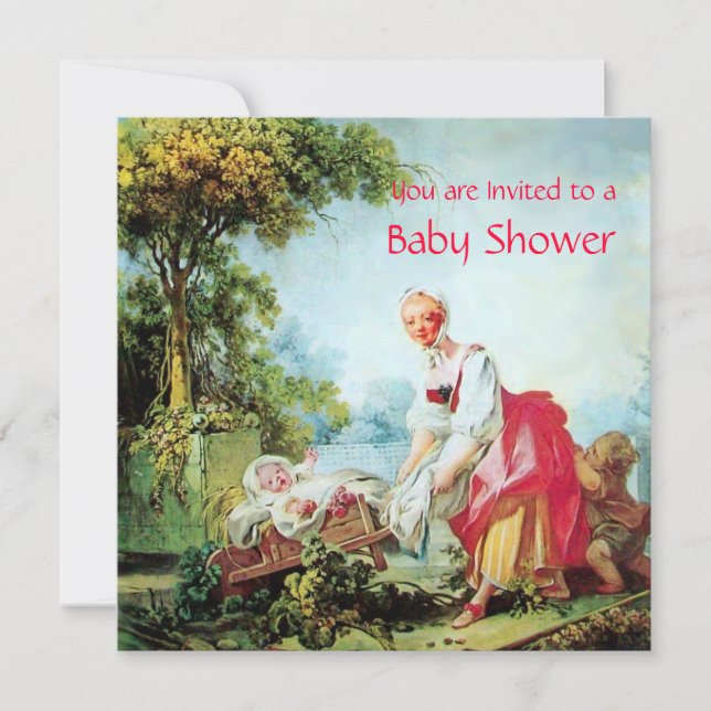 FARBBIGE BABY DUSCHE EINLADUNG (Vorderseite)