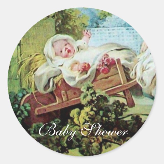 FARBBIGE BABY DUSCHE RUNDER AUFKLEBER (Vorderseite)