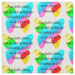 FARBBIGE HEBREWS 11:1-BUTTERFLY-DESIGN STOFF
