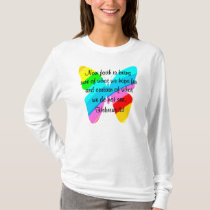 FARBBIGE HEBREWS 11:1-BUTTERFLY-DESIGN T-Shirt
