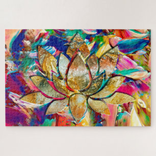 FARBBIGE LOTUS-BLUME PUZZLE