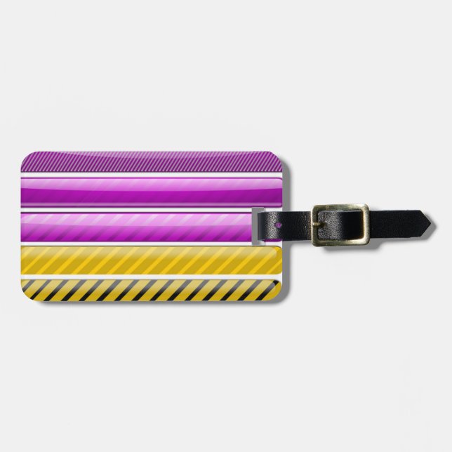 FARBBIGER BAR PATTER GEPÄCKANHÄNGER (Vorderseite horizontal)