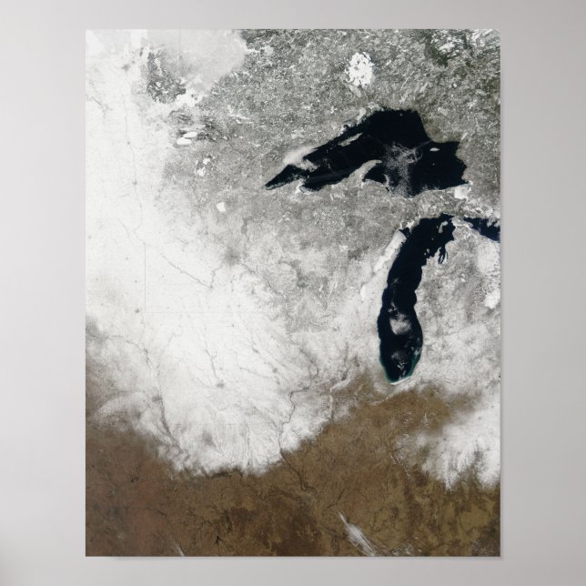 Farbbild des Schnees Poster (Vorne)