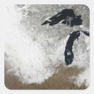 Farbbild des Schnees Quadratischer Aufkleber