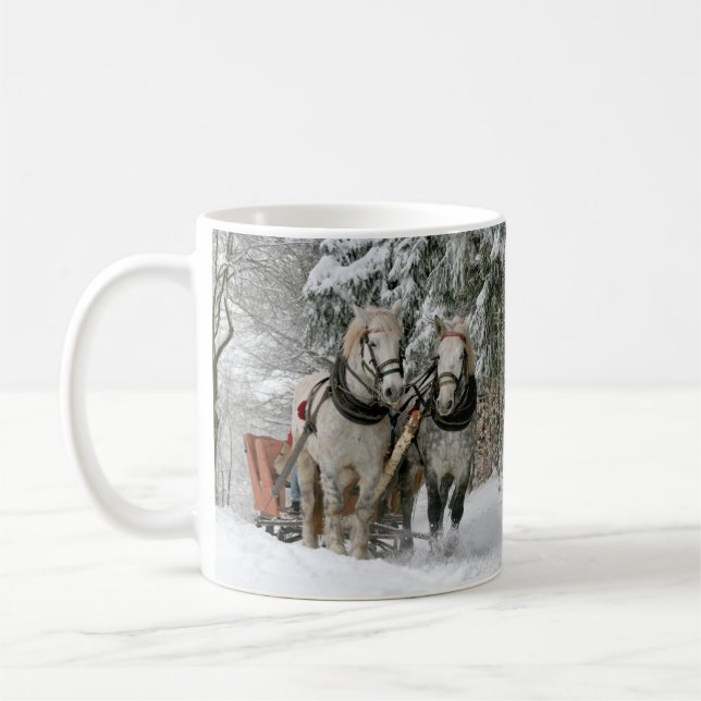 Farbbild des WinterSchlittenfahrens Kaffeetasse (Links)