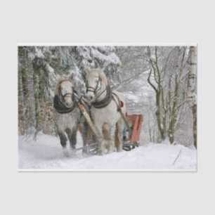 Farbbild des WinterSchlittenfahrens Seidenpapier