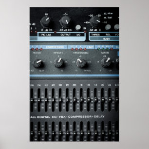 Farbbild vieler Tasten in einer Tonaufnahme Poster