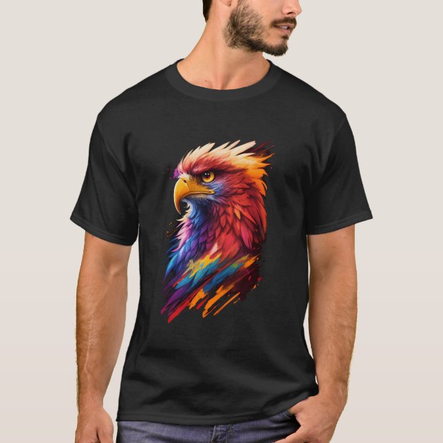 Farbblast Phoenix Bird T-Shirt (Vorderseite)