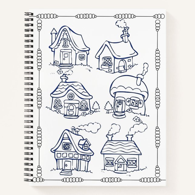 Farbblatt für Hütten und Blume Notizbuch (Vorderseite)