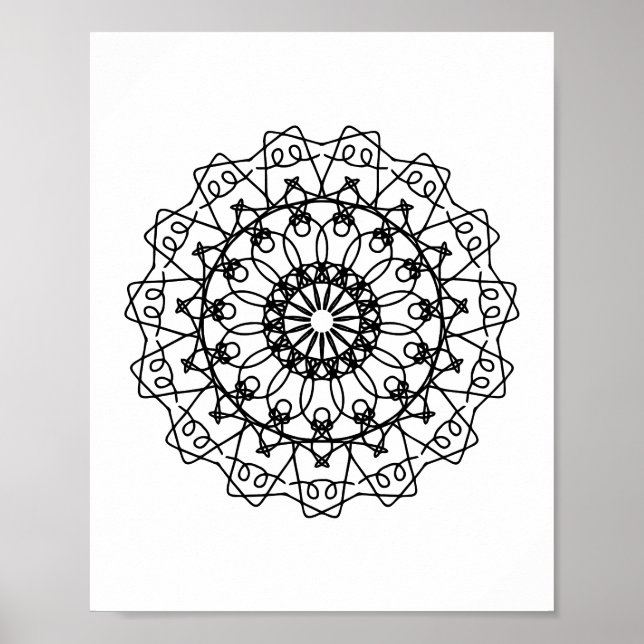 Farbblatt Mandala DIY Wall Art Poster (Vorne)