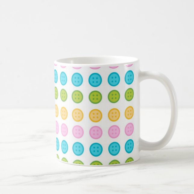 Farbblaue gelbe Tastenmuster Accessoires trendy Tasse (Rechts)