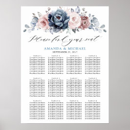 Farbblaue Mauve Rose Rosa Schiefertafel Poster