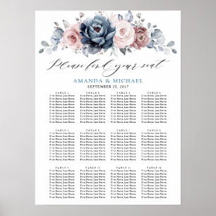 Farbblaue Mauve Rose Rosa Schiefertafel Poster