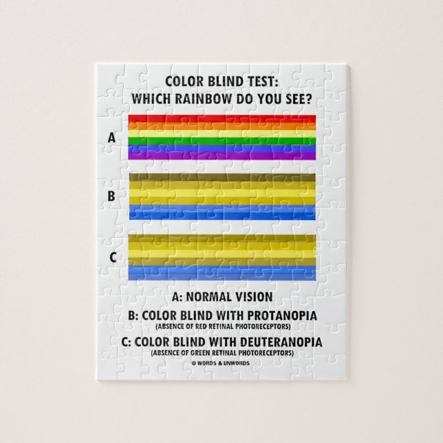 Farbblinder Test, den Regenbogen Sie sehen? Puzzle (Vertikal)