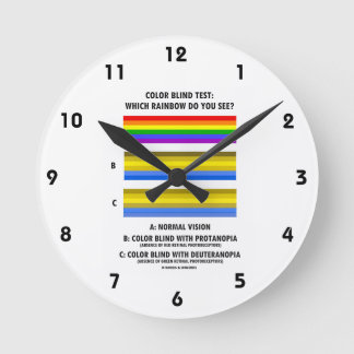 Farbblinder Test, den Regenbogen Sie sehen? Runde Wanduhr