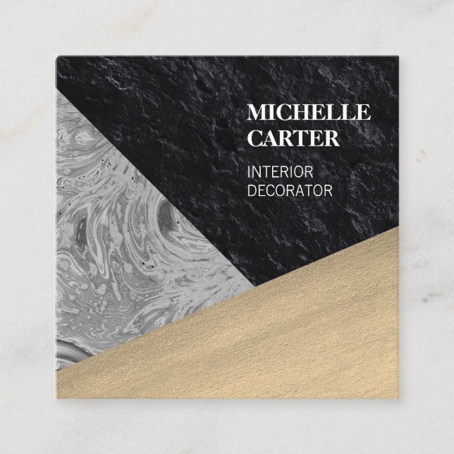 Farbblock | Abstrakte Kunst | Interior Designer Quadratische Visitenkarte (Vorderseite)