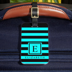 Farbblock Blau-Türkis-Blau Gepäckanhänger