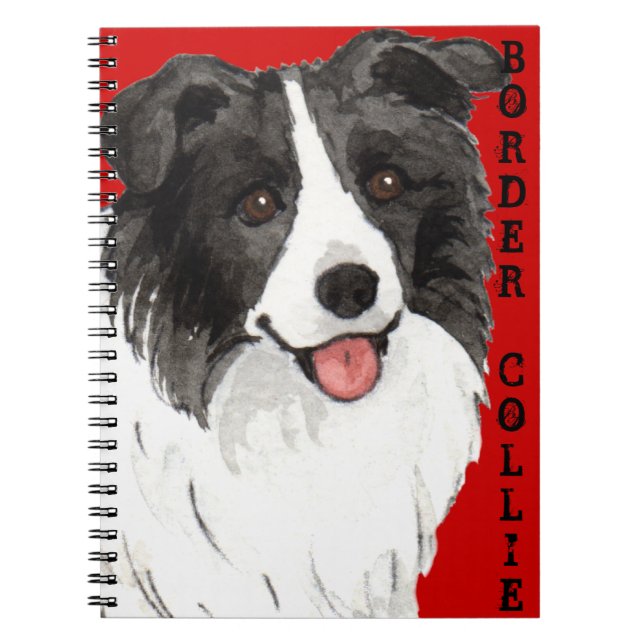Farbblock Border Collie Notizblock (Vorderseite)