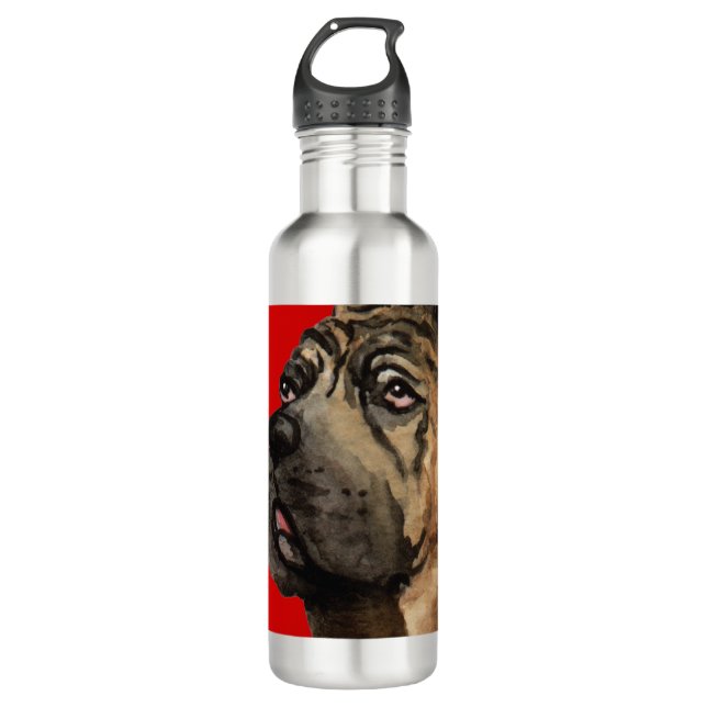 Farbblock Cane Corso Trinkflasche (Vorderseite)