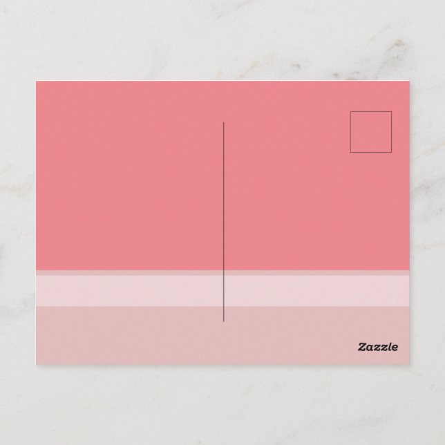 Farbblock Drei-Töne-Rosa Save the Dates Postkarten (Rückseite)