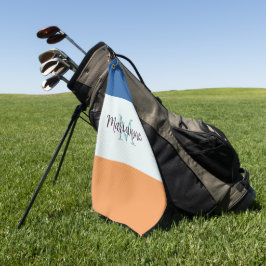 Farbblock Einfach Mit Monogramm Golfhandtuch