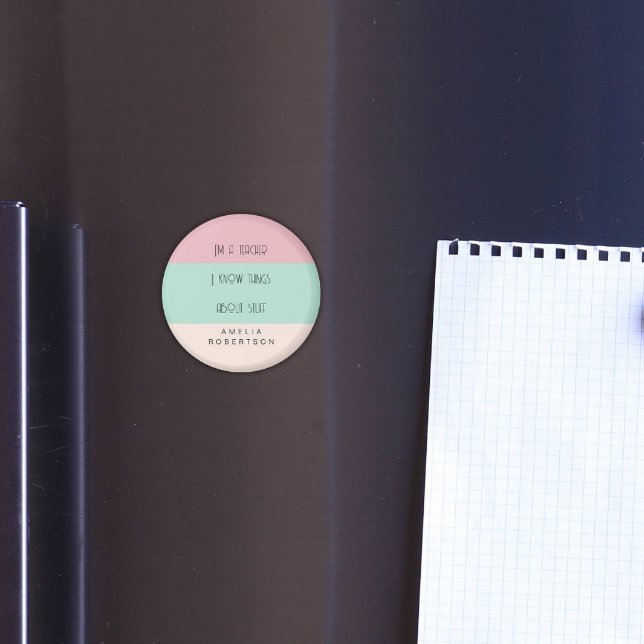 Farbblock für die lustige Lehrerin personalisiert Magnet (Von Creator hochgeladen)