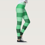 Farbblock für grüne Streifen Leggings<br><div class="desc">Ein stylisches, einfarbiges, grün gestreiftes Muster Leggins.</div>