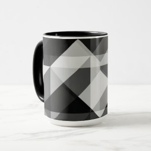 Farbblock Geo Formen Tasse in Schwarz und Grau