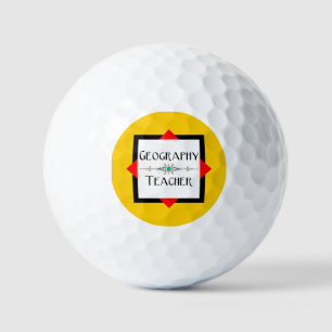 Farbblock Geografischer Lehrer Golfball