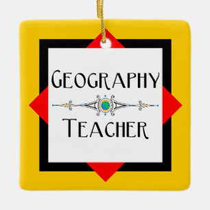 Farbblock Geografischer Lehrer Keramikornament