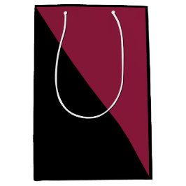 Farbblock-Geschenktasche (schwarz & Berry rot) Mittlere Geschenktüte