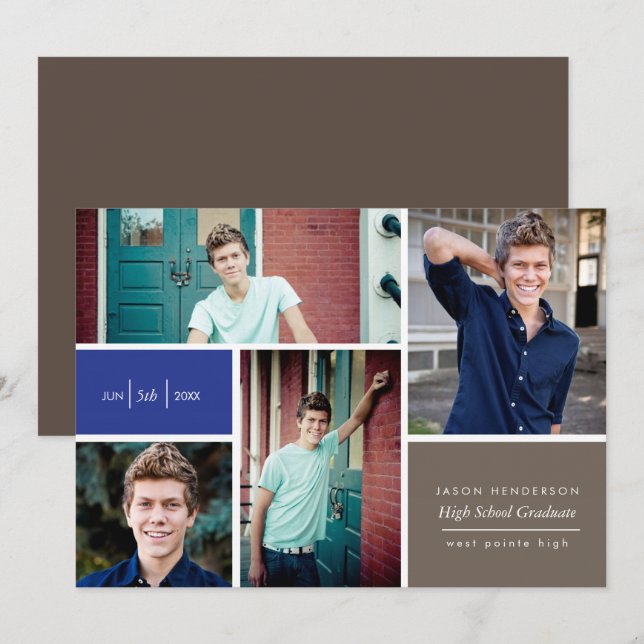 Farbblock-Grad-Bekanntmachung Einladung (Vorne/Hinten)