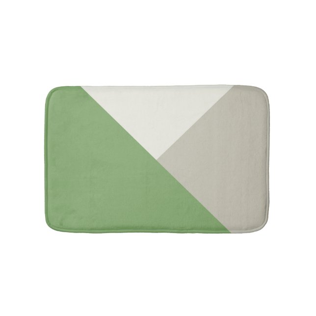 Farbblock Grün Beige Badematte (Vorderseite)