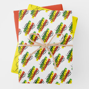 Farbblock Happy Birthday Occasion Geschenkpapier Set