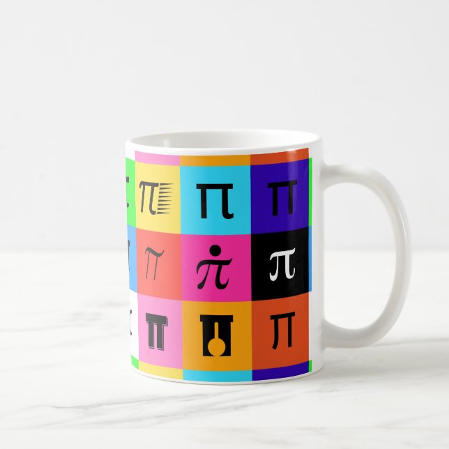 Farbblock Happy Pi Tag Kaffeetasse (Rechts)