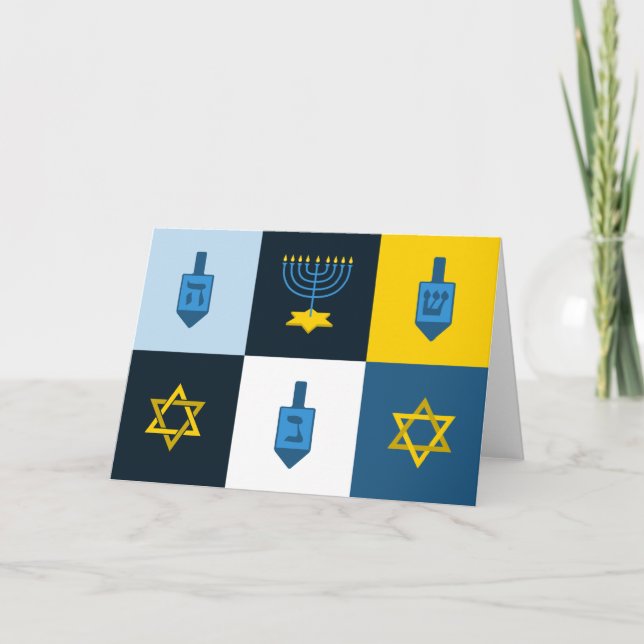 Farbblock hebrew hanukkah feiertagskarte (Vorderseite)
