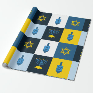 Farbblock hebrew hanukkah geschenkpapier