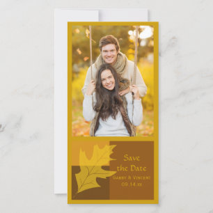 Farbblock Herbstleaf Hochzeitssache Datum speicher Save The Date