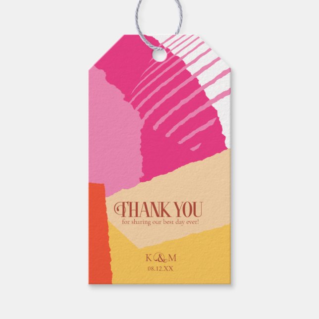 Farbblock Hochzeit Sommer-ID740 Geschenkanhänger (Vorderseite)