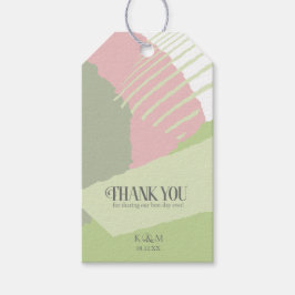 Farbblock Hochzeitsfeder-ID740 Geschenkanhänger