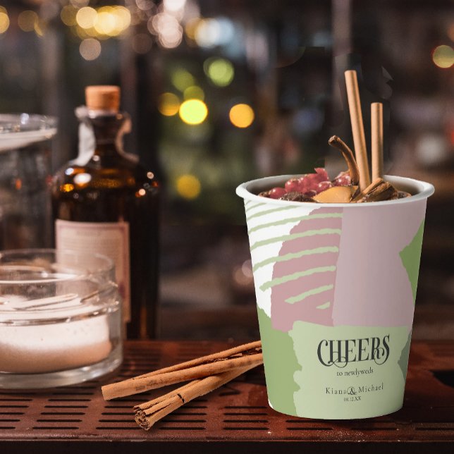 Farbblock Hochzeitsfeder-ID740 Pappbecher (Von Creator hochgeladen)