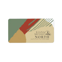 Farbblock Hochzeitskennziffer740 Adressaufkleber